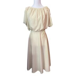 Terri Juniors California  Vintage 70s 80s Retro Polka Dot Dress